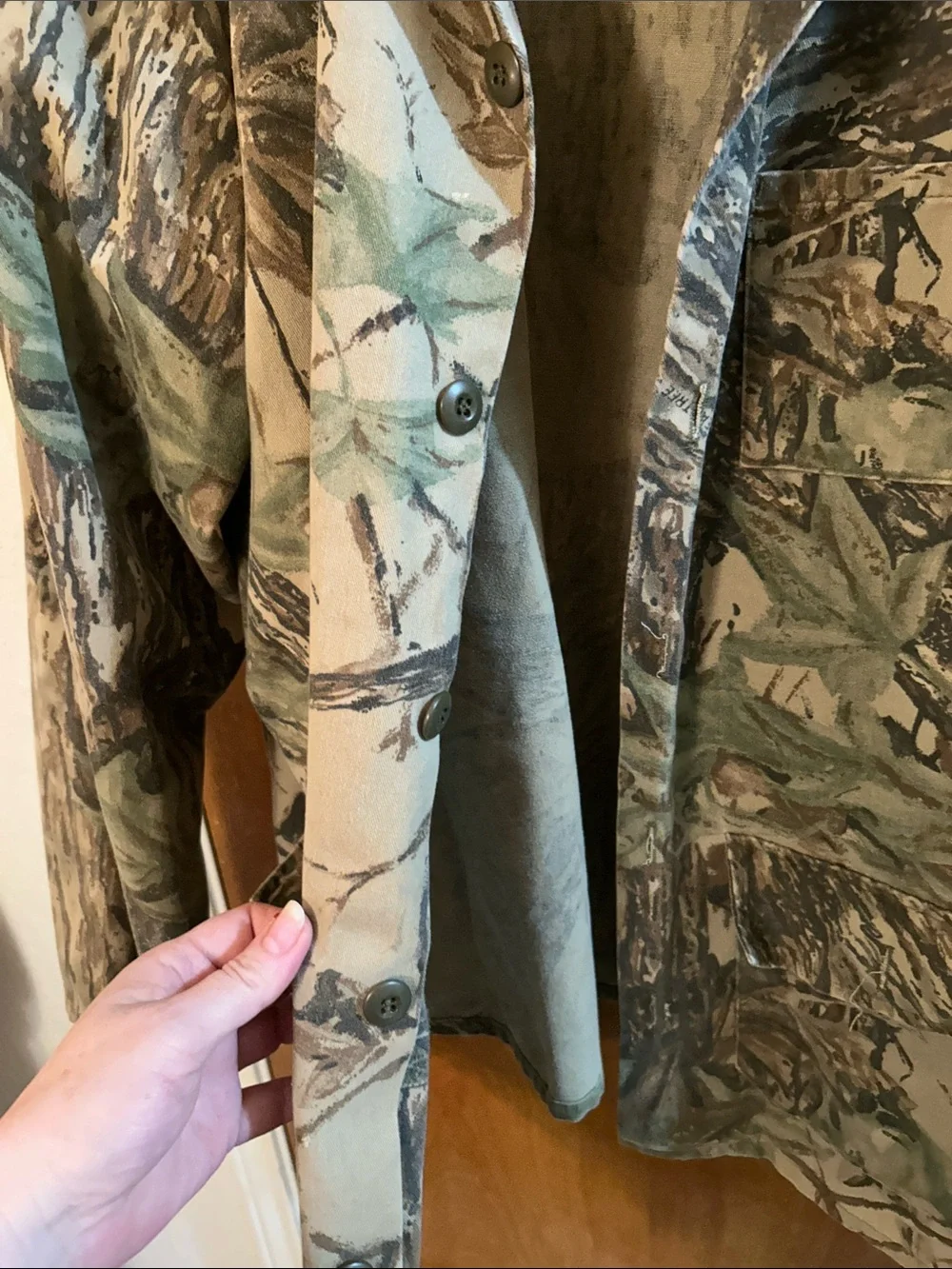 Men's Camouflage Field Jacket - Green Camo. Hunting. Large